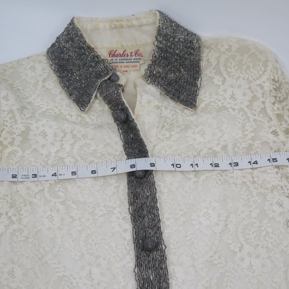 Vintage MCM Charles & Co Lace and beaded dress - Picture 7 of 11